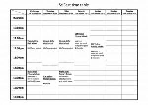 SciFest timetable